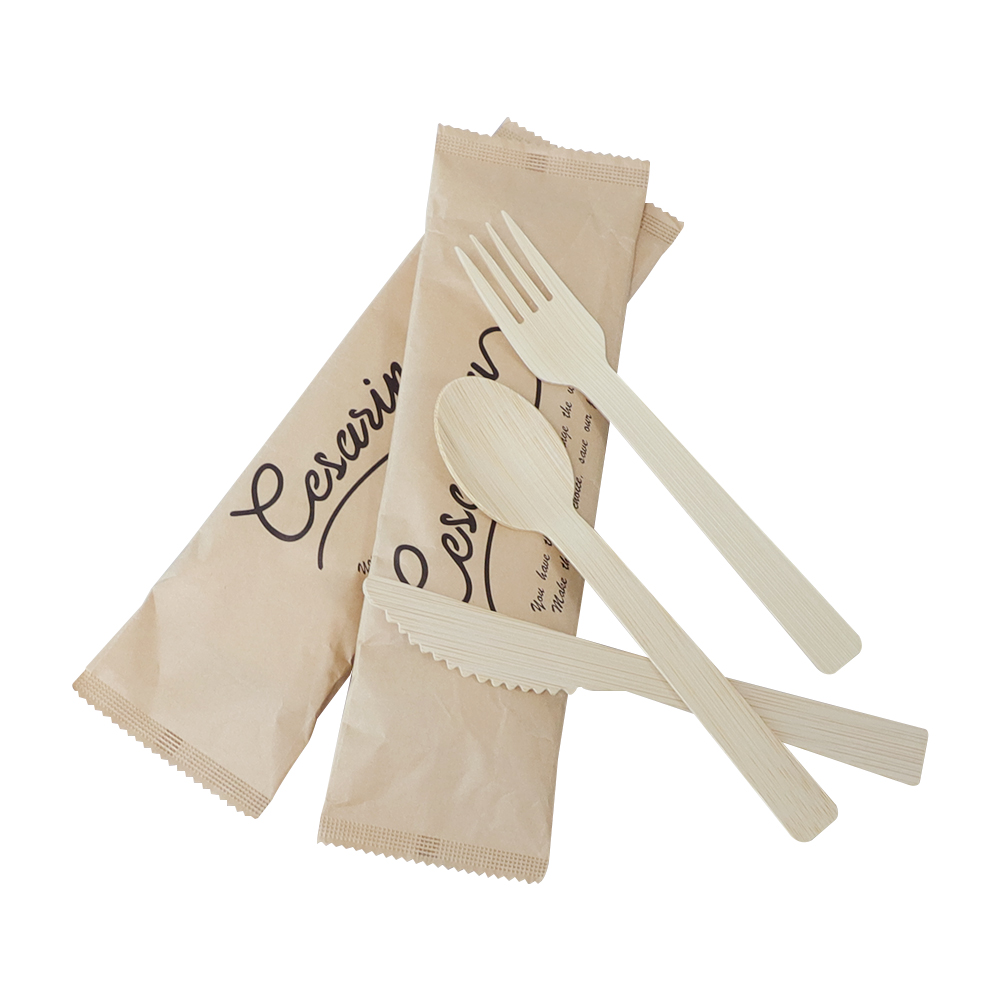 Bamboo Cutlery Set with Napkin