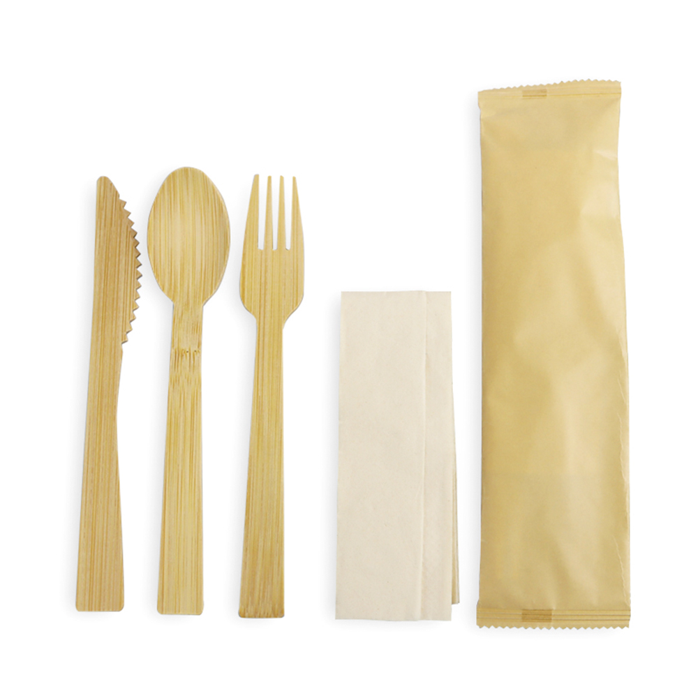 Bamboo Cutlery Set with Napkin