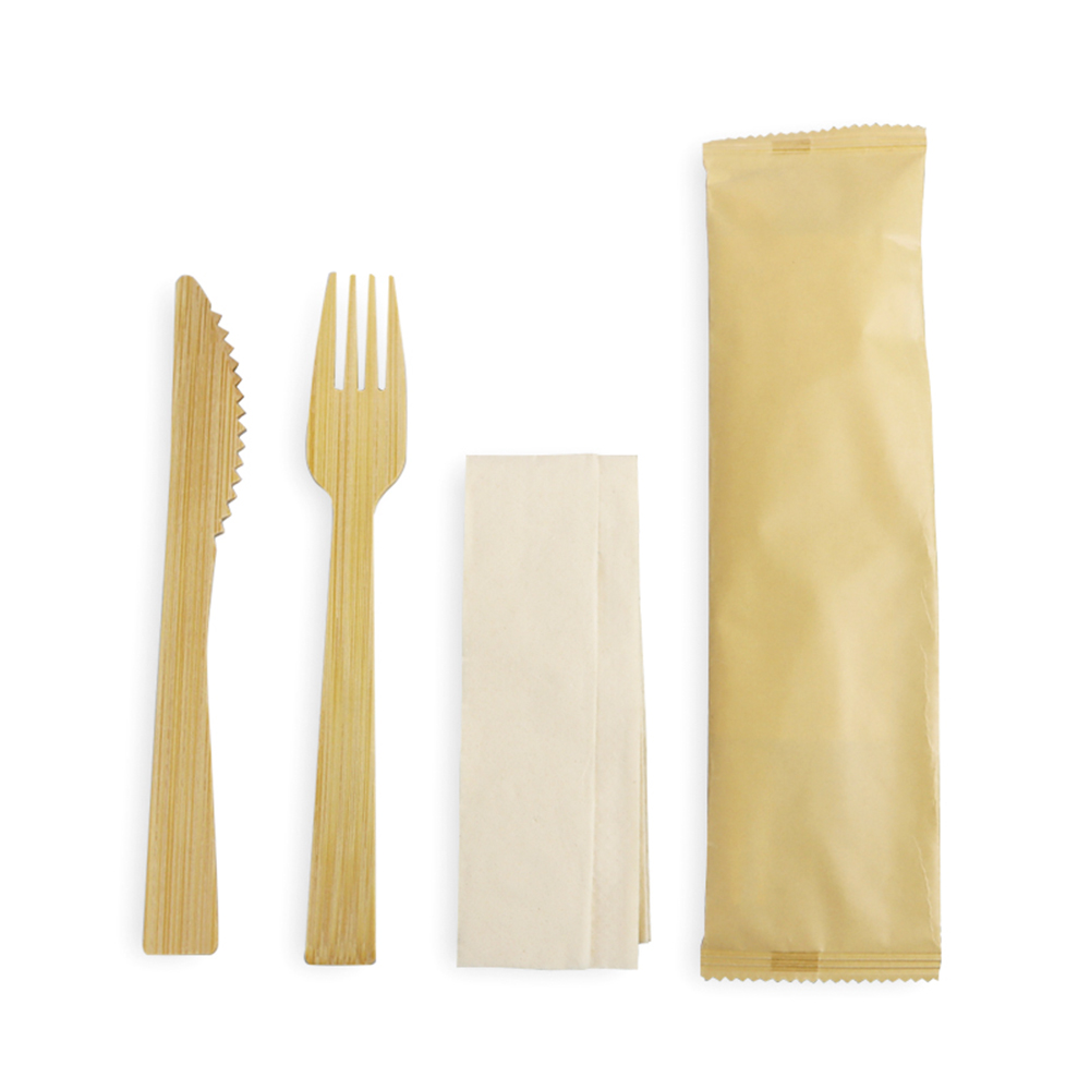 Bamboo Cutlery Set with Napkin