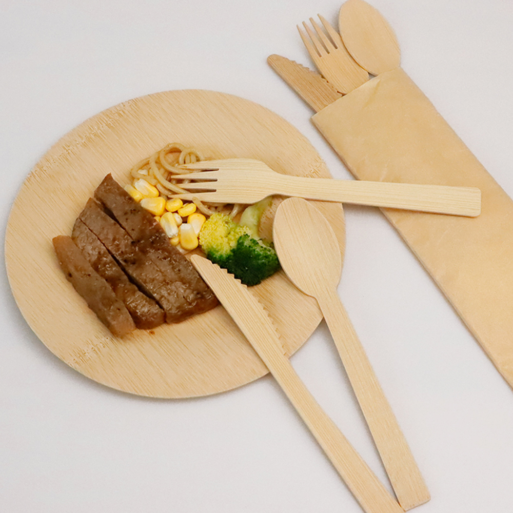 Bamboo Cutlery Set with Napkin