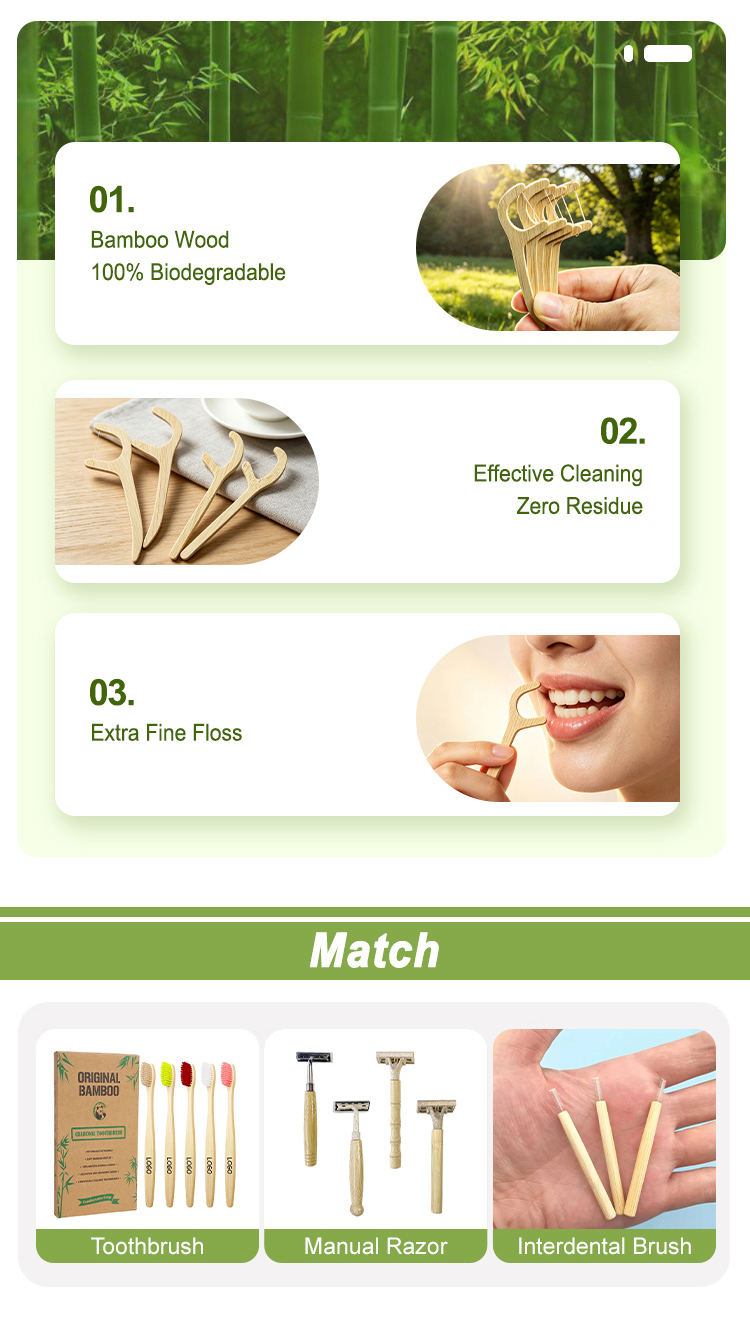 Custom Packaging Bamboo Floss Picks