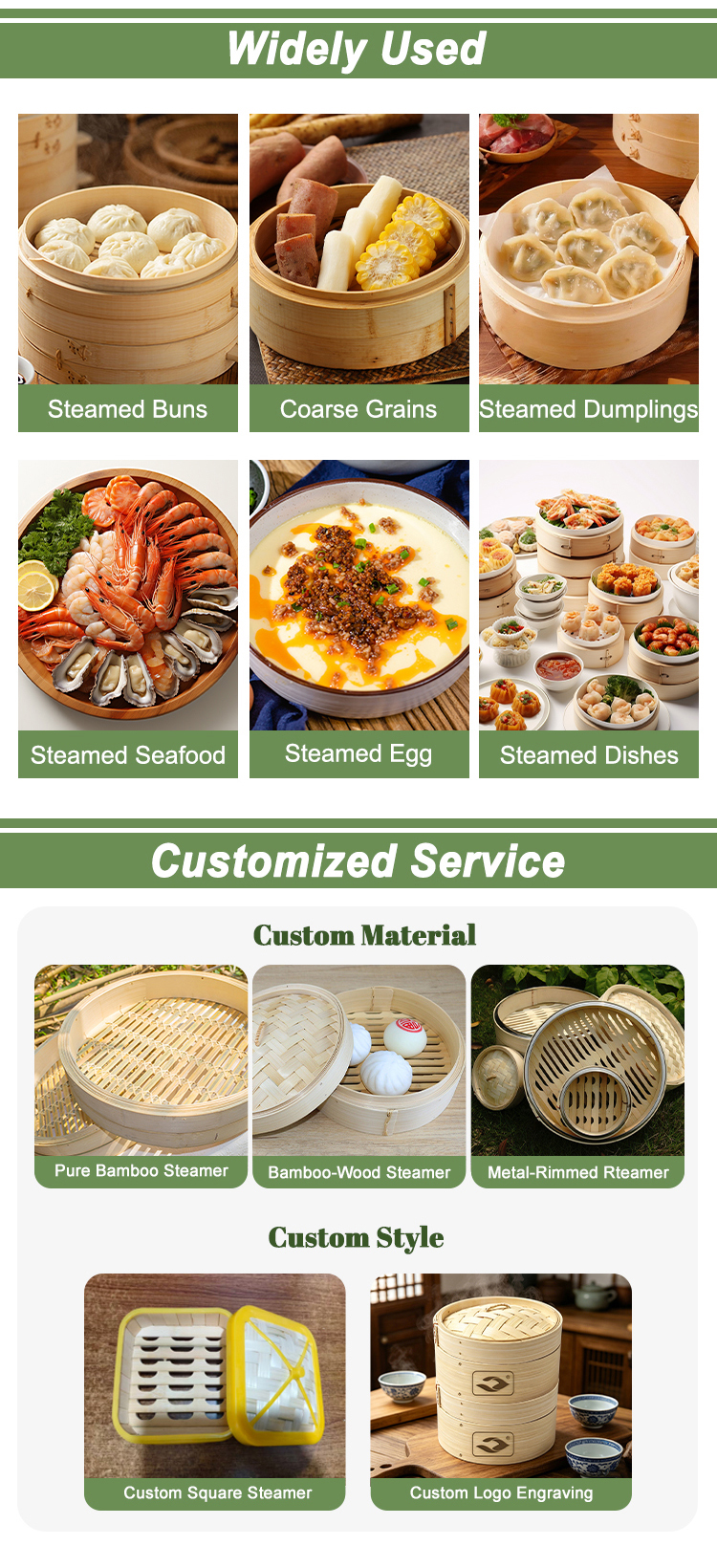 Custom Size Bamboo Steamer