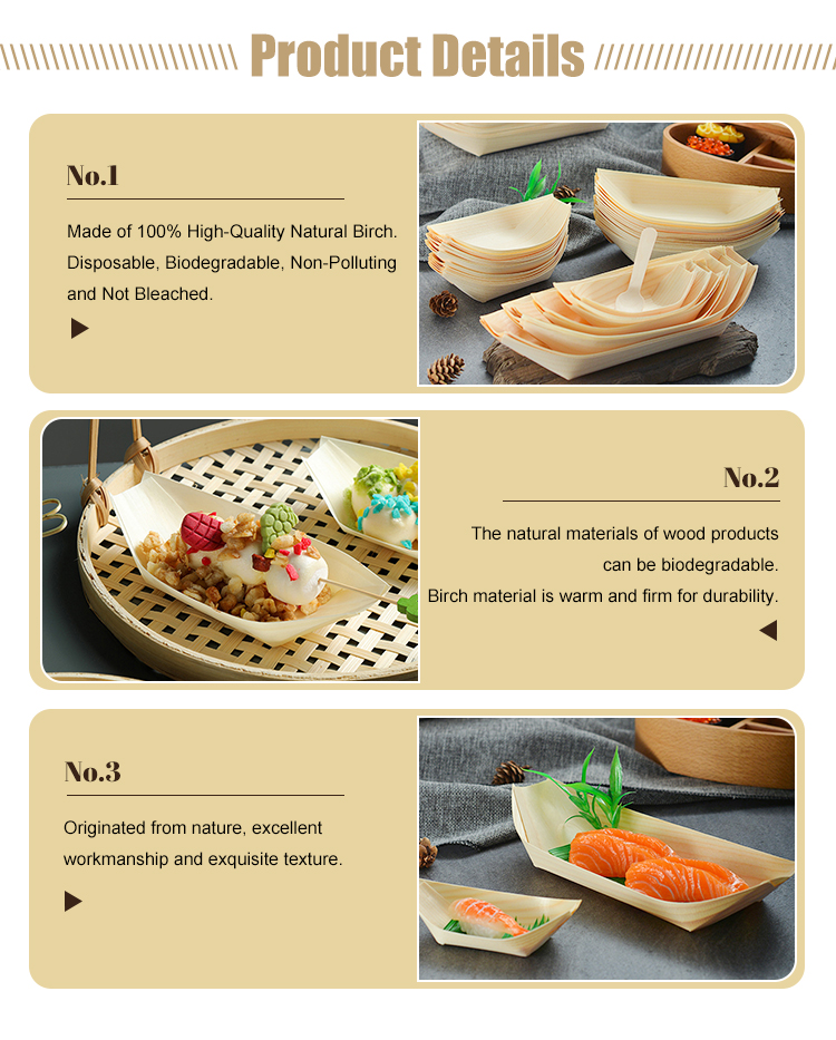 Disposable Wooden Serving Trays
