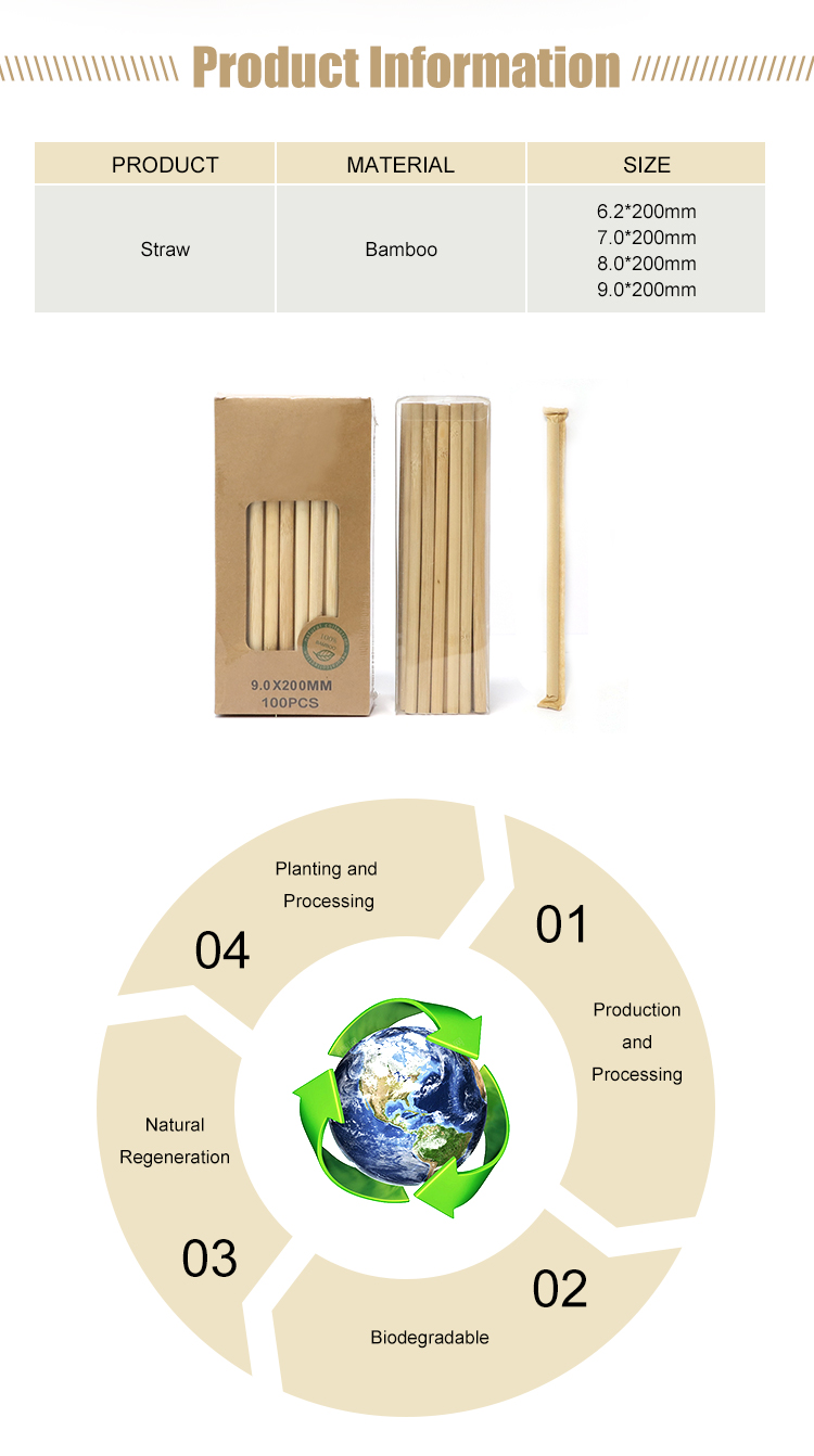 Eco-Friendly Bamboo Drinking Straws