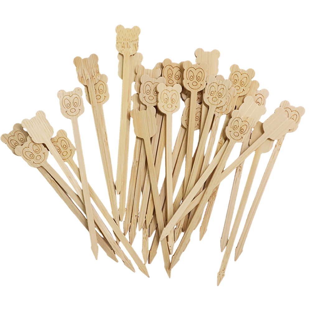Bamboo Beaded Cocktail Picks for Bars