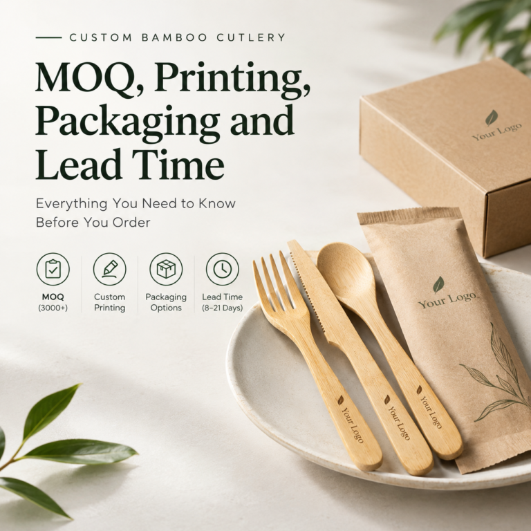 Custom Bamboo Cutlery MOQ, Printing, Packaging and Lead Time